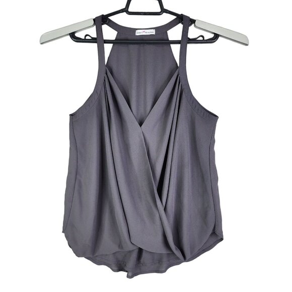 Dainty Hooligan Tops - Womens Gray Dainty Hooligan Wrap Front Cami Tank Top V Neck Size L